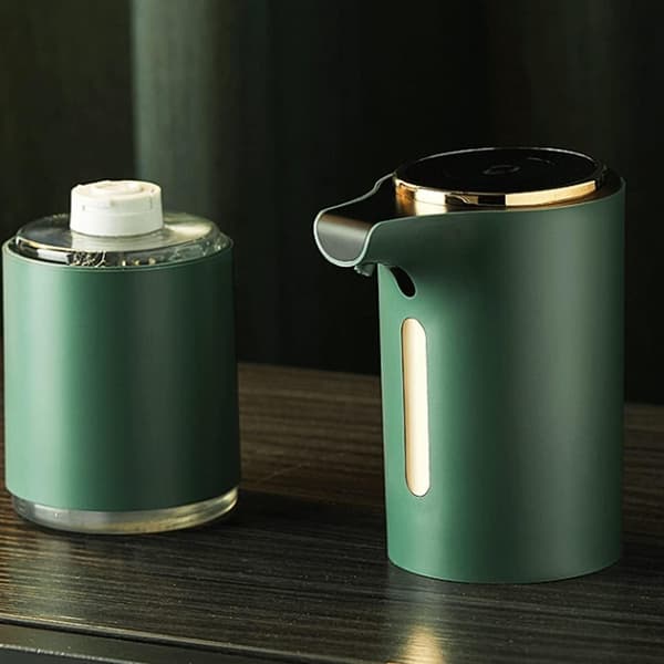 Automatisk sensor sæbedispenser til bordplade, skumsæbedispenser, shampoo, badeværelse og håndsæbedispenser (grøn)