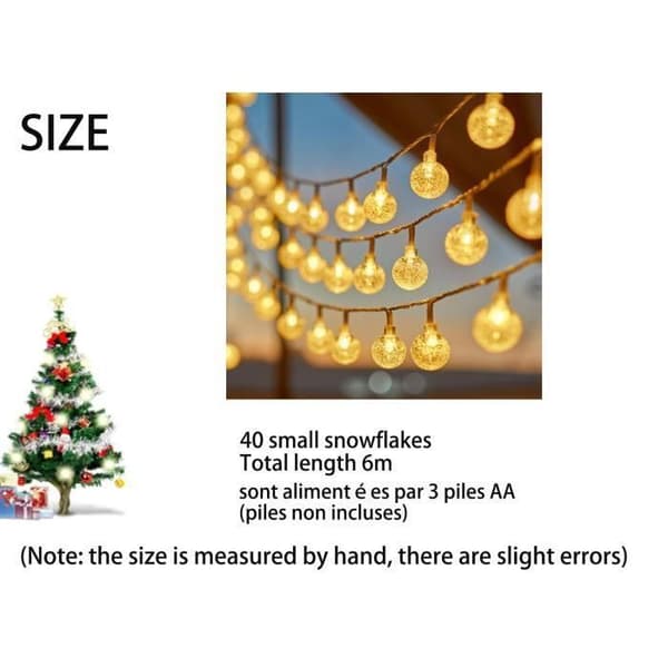 Julelys - 6 meter - 40 LED-lys - Hvid - Julepynt - Hvid Have