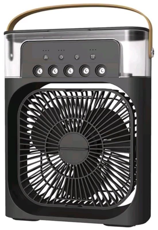 Retro LED Sprayventilator – Spray Aromaterapi – Tre Vindhastigheder – Sort
