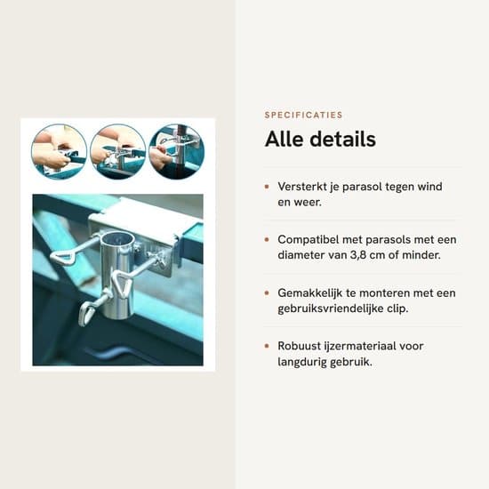 Kraftig parasolholder - Parasolfod - Justerbar