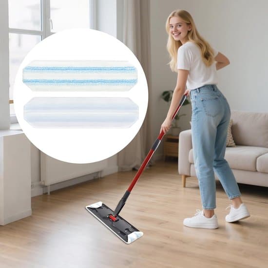4-pak flade moppehoveder - mikrofiberklude til Vileda/OCedar hårde gulve, vaskbare