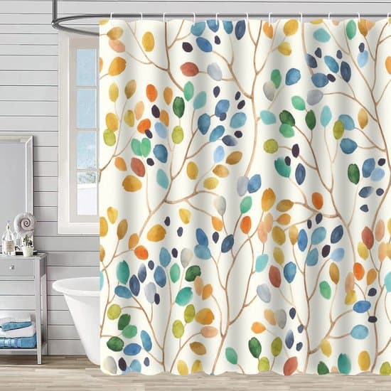 180x180cm Vattentätt Duschdraperi i Polyester med Ringar