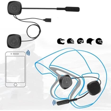 Bluetooth motorcykelhjelm-headset med automatisk svarfunktion - sort