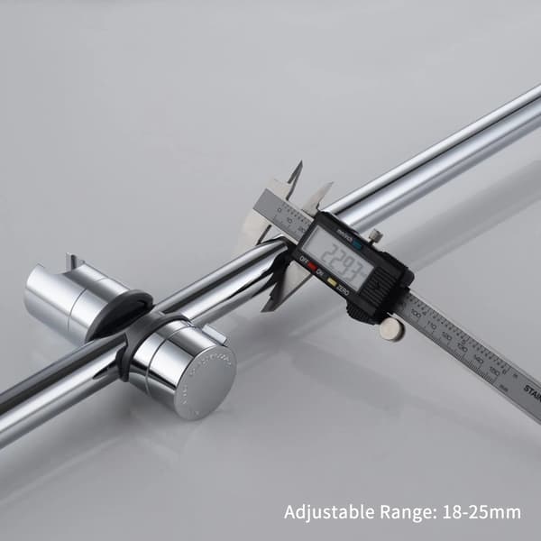2-delt justerbar håndbruserholder til 18-25 mm diameter skinner, erstatningshåndbruserholder - Grå