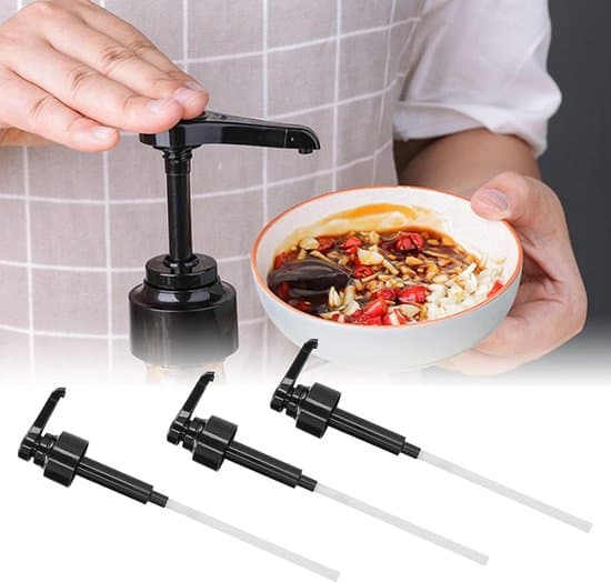 3-pack 36,5 cm klippbar pump för ostronsås/sirapsflaska