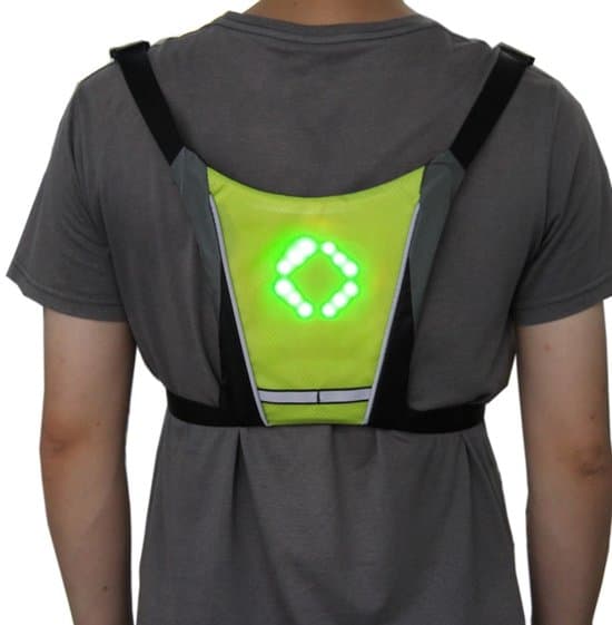 Refleksvest med fjernstyrede blinklys, USB LED