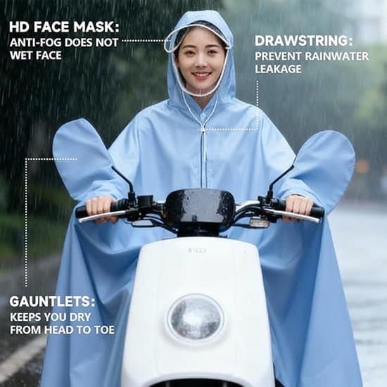Regnfrakke - Elcykler - One Size - Blå