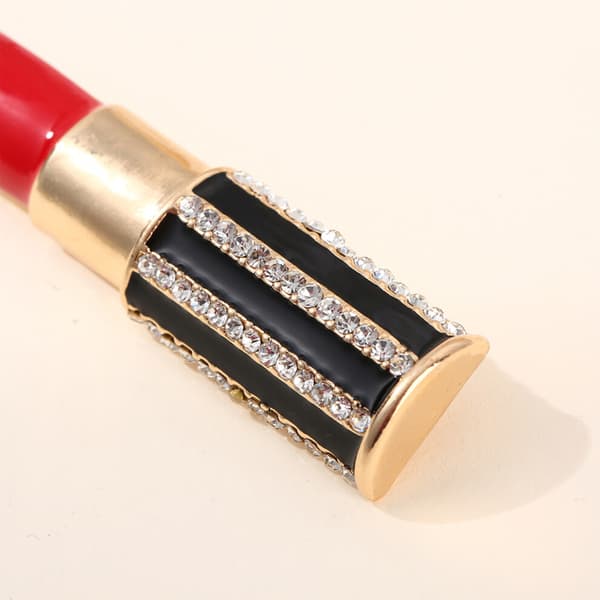 Rhinestone læbestift broche nål læbestift form