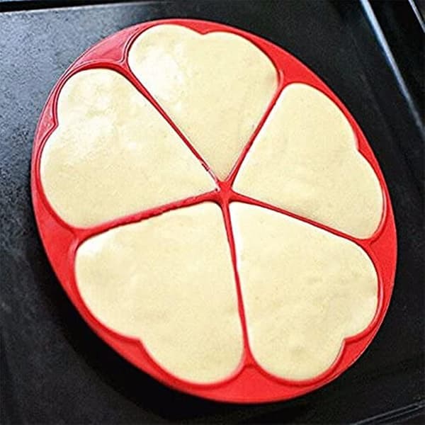 Non-stick silikone vaffelform - 4 hjerteformede vaffelforme - 5 hulrum - muffinform