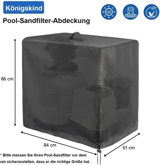 Poolpumpskydd - Passar INTEX Sandfiltreringssystem - 84x61x86cm - Sol-/Damm-/Vattenskydd