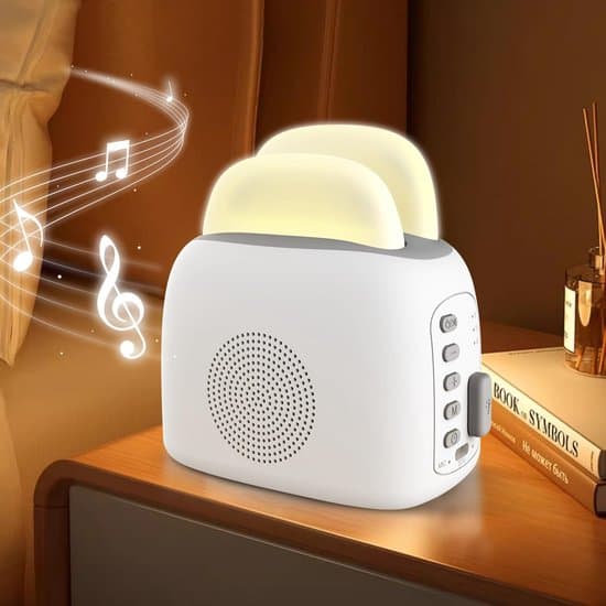 Vit brusgenerator, 3-i-1 babynattlampa med Bluetooth-högtalare och timer