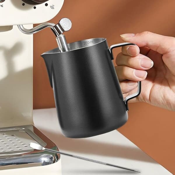 350 ml kaffemælkekande – rustfrit stål – sort