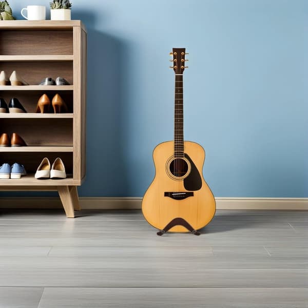 Bärbart gitarrställ, stabil golvstående design för el-/akustiska gitarrer och basar, hopfällbart för resor