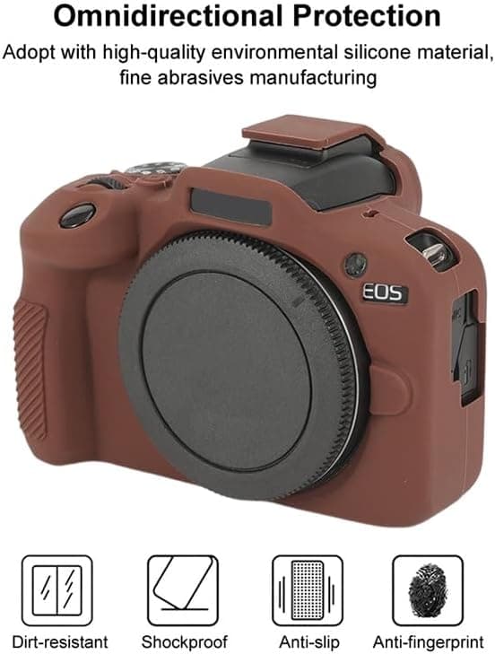 Kamerataske til Canon EOS R100, lavet af silikone, sort.