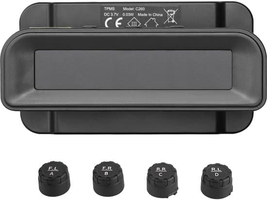 Husbil Däcktrycksövervakningssystem - 4 Sensorer - Solenergi & USB