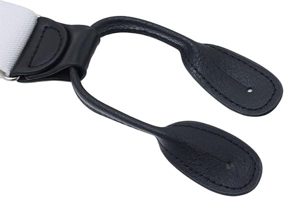 Herrars elastiska justerbara Y-formade ryggrem med knappar (vit)