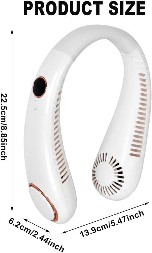Bärbar USB Bladeless Tyst Halsfläkt med 360° Luftflöde, Rosa.