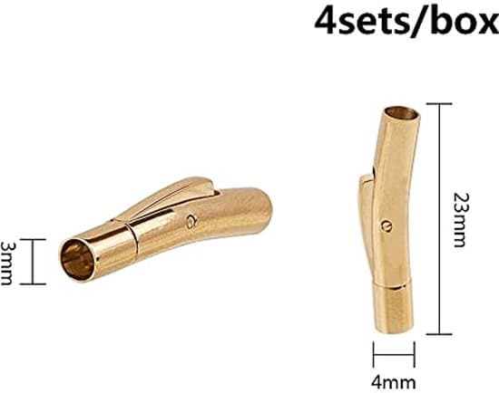Bajonetlåse - Rustfrit stål - 3 mm huldiameter, 4 sæt