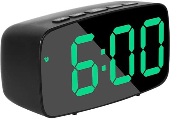 Grön LED Digital Väckarklocka för Sovrum - Temp/Snooze/12-24h