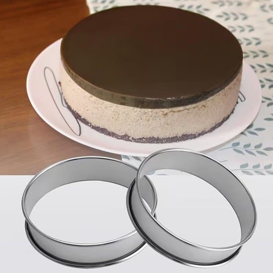 12-dele 10,5x2,5 cm Mousse Kage Ring Sæt i Rustfrit Stål