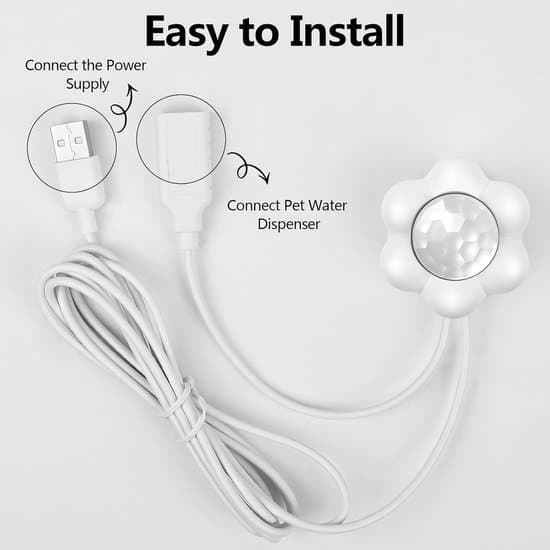 Sensorvattenfontän för katter/hundar, blinkande/infraröd sensor, USB-gränssnitt, universell/tyst