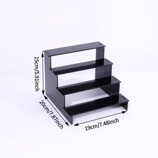 Fire-lags akryl udstillingsstander - 5 cm - Sort