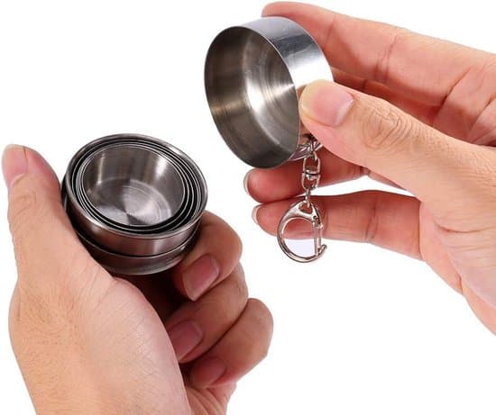 2 stk. 250 ml genanvendelige foldbare rejsekaffekrus i rustfrit stål til camping
