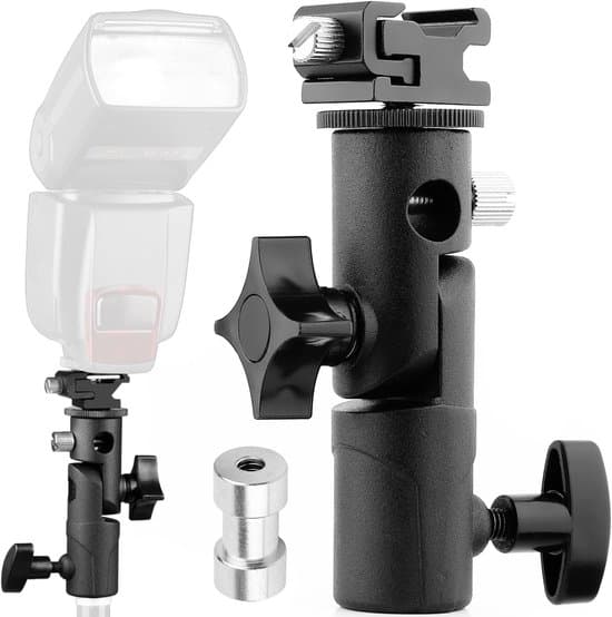 Kamera blixtfäste vridbart ljusstativfäste för DSLR-blixtstudio LED-ljus (1-pack)