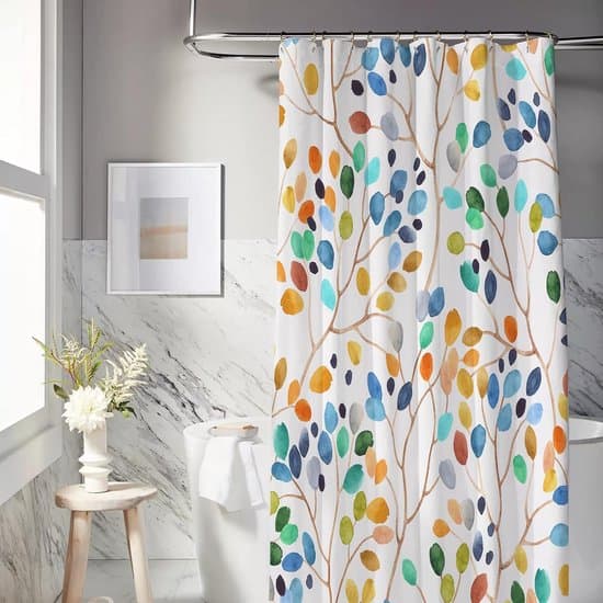 180x180cm Vattentätt Duschdraperi i Polyester med Ringar