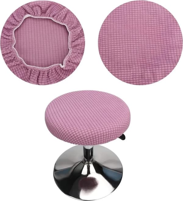 Rund pallöverdrag, 30-40 cm i diameter, elastiskt, tvättbart, lättskött, mjukt och hållbart (1 stycke, lila).
