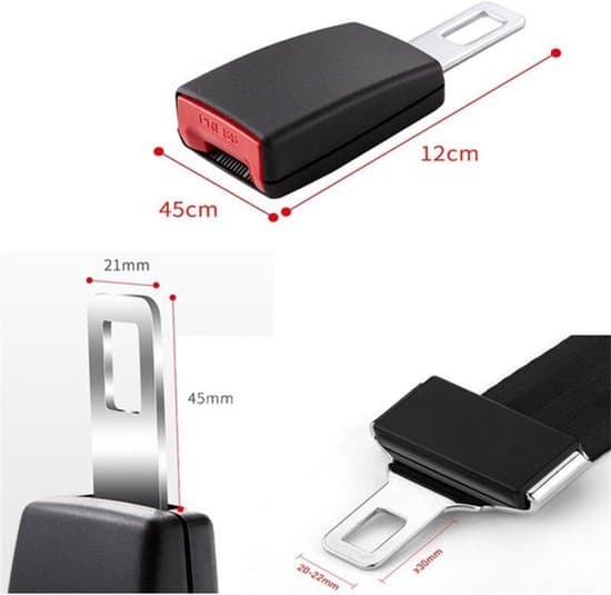 Bilseleforlængere - 2-pak - 12 cm - Sort