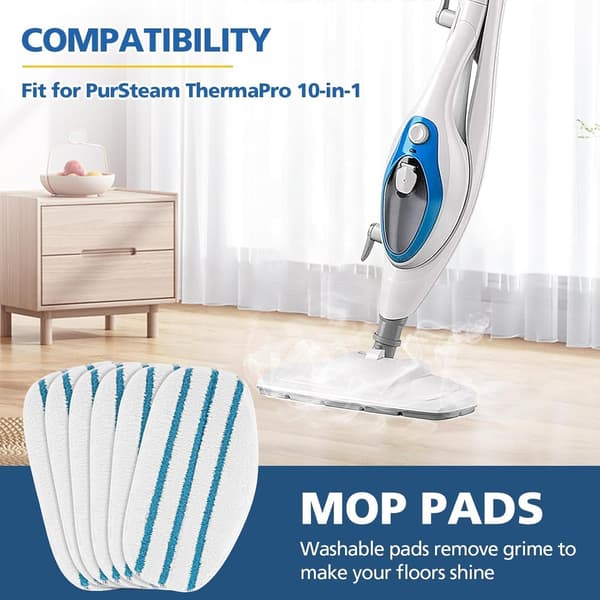 6-pack ersättningsmoppdynor för ångmopp, moppdynor i fiberduk, ångmoppdukar