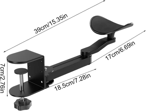 Computerbord armlæn og albuestøtter - Ergonomisk - Sort