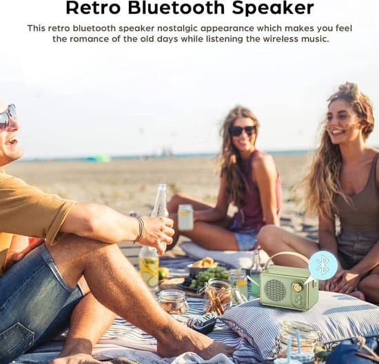 Retro Bluetooth-högtalare, retro bärbar trådlös högtalare, stöder Bluetooth 5.0, stöder TF-kort/USB-minne/AUX-ingång, lila.