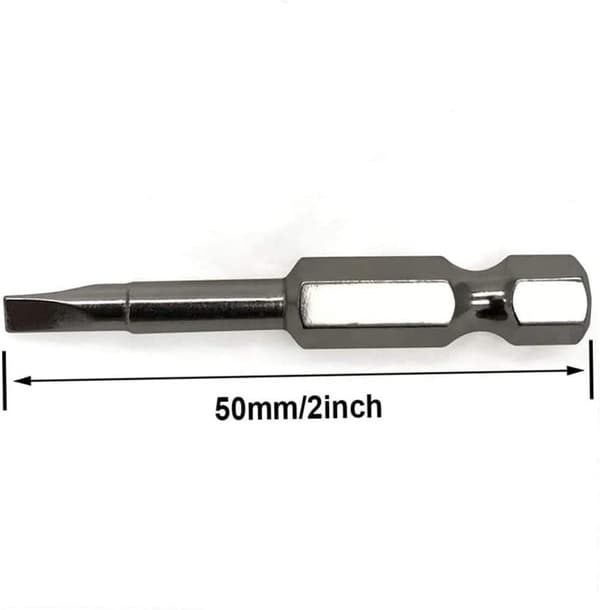 6-delars set med 50 mm 1/4\" magnetiska sexkantsskaftade triangulära skruvmejselbits, S2 stål och triangulära borr.