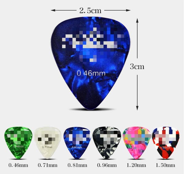 0,71 mm Style 1 Plektrum för Akustisk Gitarr och Bas