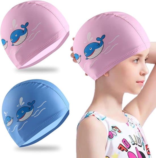 2-pack elastiska badmössor i polyester för barn - 4-12 år