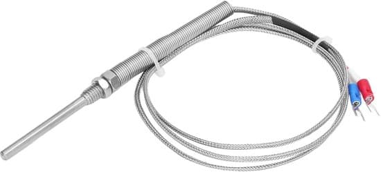 Temperatursensor - Termoelementprobe - Procesmåling - Rustfrit stål - M8 5x50mm - Sølv