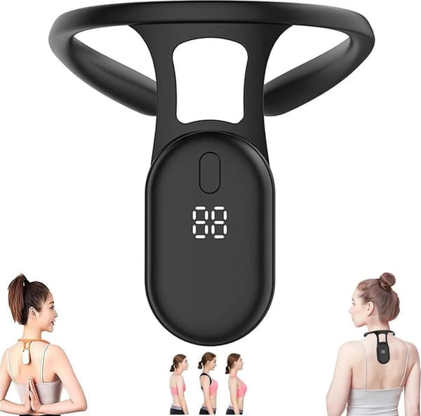 Intelligent Unisex Sort Holdningskorrigerer med Vibrationspåmindelse