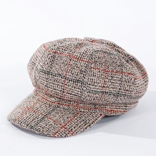 Dame efterårs- og vinterternet uld-ottekantet baret med varme øreklapper, bordeaux.
