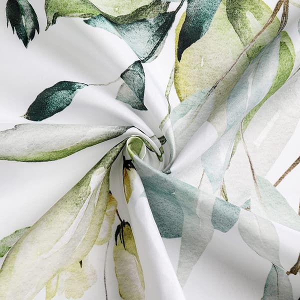 Grøn blomstret polyester badeforhæng, 180*180CM, vandtæt.