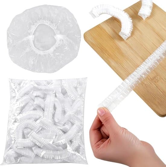 Matförvaringslock, PE-material, 100-pack, töjbara skålskydd
