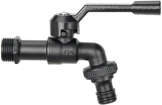 Messing havehane 1/2\" – Med slangetilslutning, sort