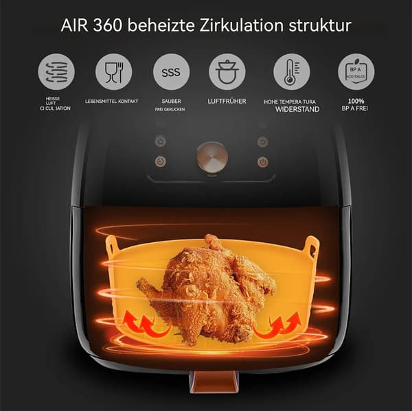 Silikonformar, bakplåtspapper för airfryers, runda