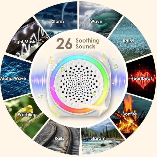 White Noise Machine, Mini Sömnhjälp med 16 Icke-Loopande Ljud
