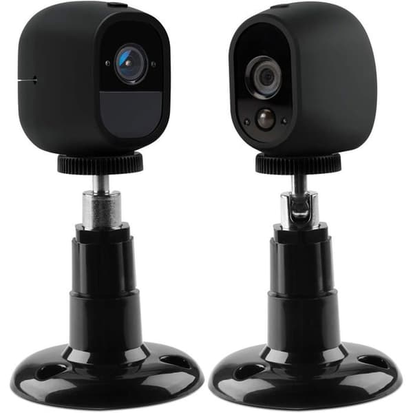 (2-pack) Väggfäste för säkerhetskamera inomhus/utomhus, justerbart takfäste (svart)