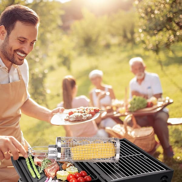 Udendørs BBQ-kurv, BBQ-netrør i rustfrit stål - Mellem størrelse