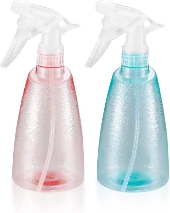Sprayflaskor (2-pack, 8,5x22cm, 500ml) – Plastpumpflaskor för växter, trädgårdsarbete och hårvård