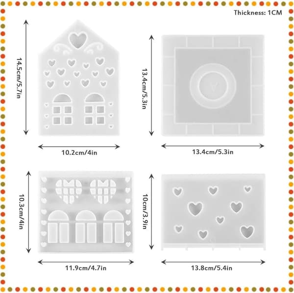 3D silikonform ljusstake husform hus hantverksgips