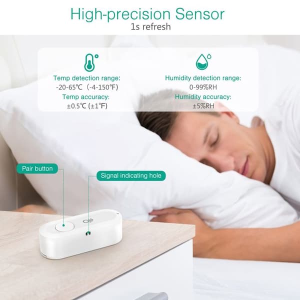 Bluetooth-ansluten väderstation (2-pack), Bluetooth-sensor för termometer och hygrometer, trådlös sensor, termometer, hygrometer